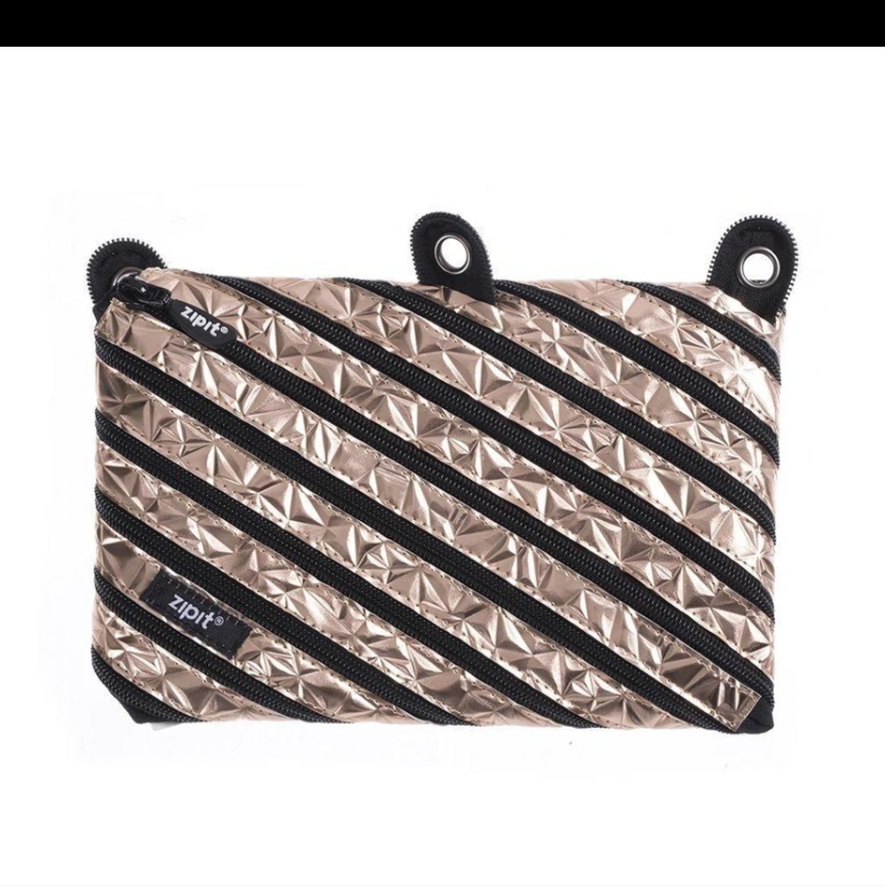Zipit Metallic 3 RING POUCH BAG